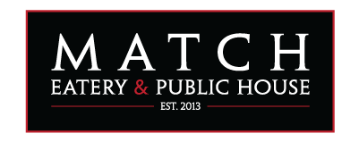 logo for Match Eatery restaurant. White text on black background.