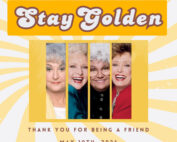 Title image in yellow and white saying "NOCLS Fundraiser Stay Golden" with a photo of all 4 of the Golden Girls. "Thank you for being a friend" and "May 10th, 2024 at the Elks Hall in Vernon"